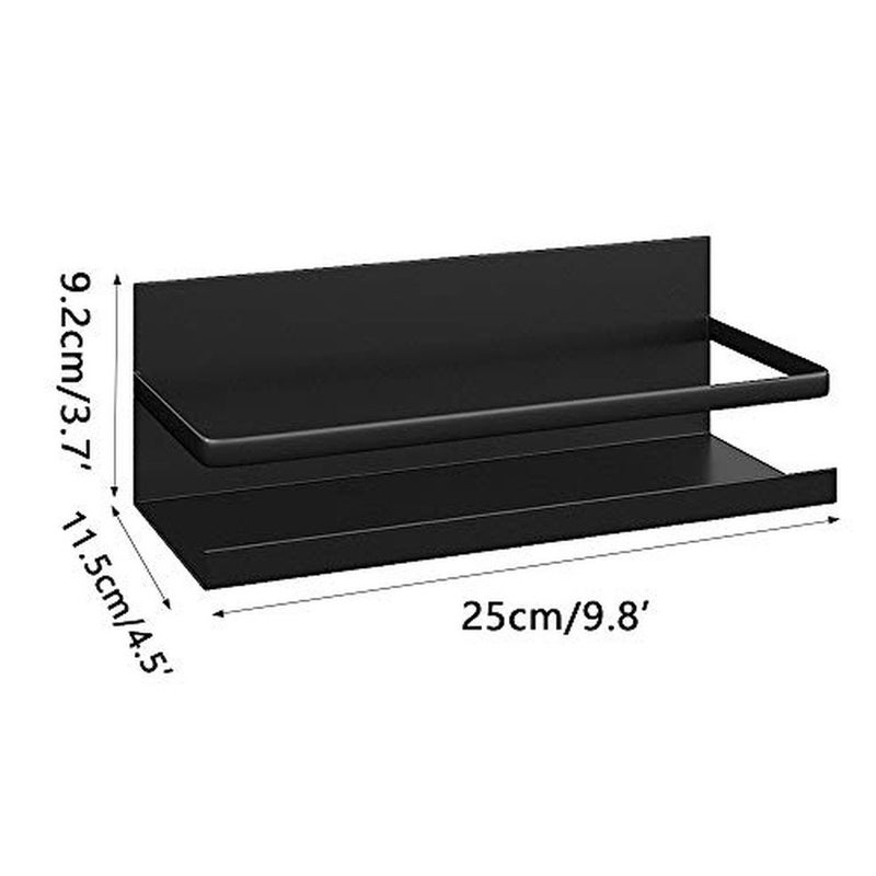 Levesica 2 Pack Magnetic Spice Rack for Refrigerator Heavy Duty Magnetic Shelf For Kitchen Black - Image 2