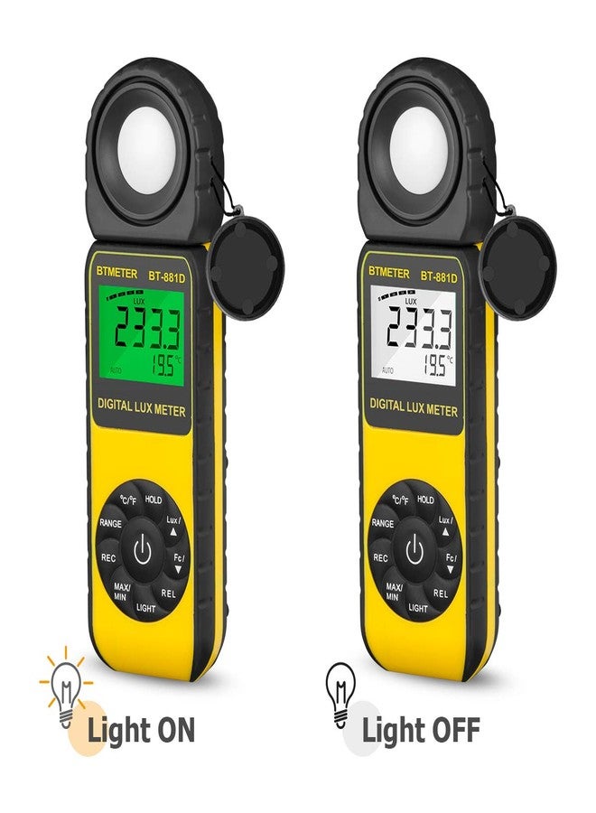 BTMETER BT-881D Digital Illuminance Light Meter, Measure Lights 0.01~400,000 Lux (0.01~40,000 FC) Foot Candles Luxmeter with 270º Rotated Sensor for Plants LED Lights Indoor Outdoor Light Tester - Image 3