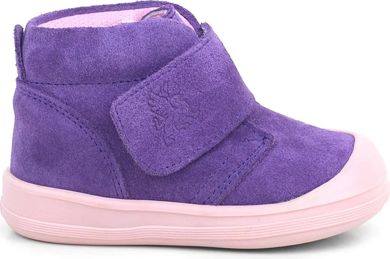 راكربلاس Yoohoo Leather Purple Powder Velcro Baby Girl Boots