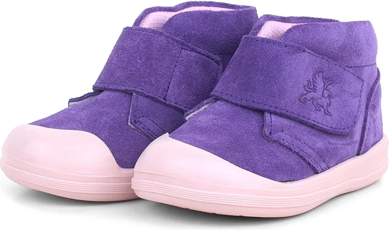 راكربلاس Yoohoo Leather Purple Powder Velcro Baby Girl Boots