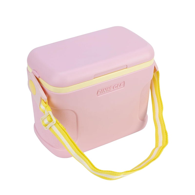 PINNACLE صندوق ثلج Passion سعة 8 لتر | يتسع لـ 12 علبة | يحتفظ بالثلج حتى 36 ساعة | أحزمة قابلة للتعديل، قفل غطاء وحامل مشروبات | صندوق ثلج محمول معزول للنزهات، السفر بالسيارة، الحفلات (وردي) - Image 1