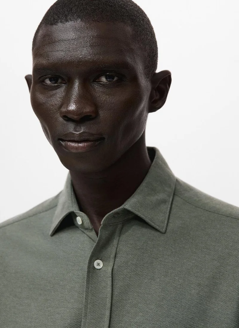 Mango Man  100% cotton slim-fit shirt. for Men | Best Price UAE