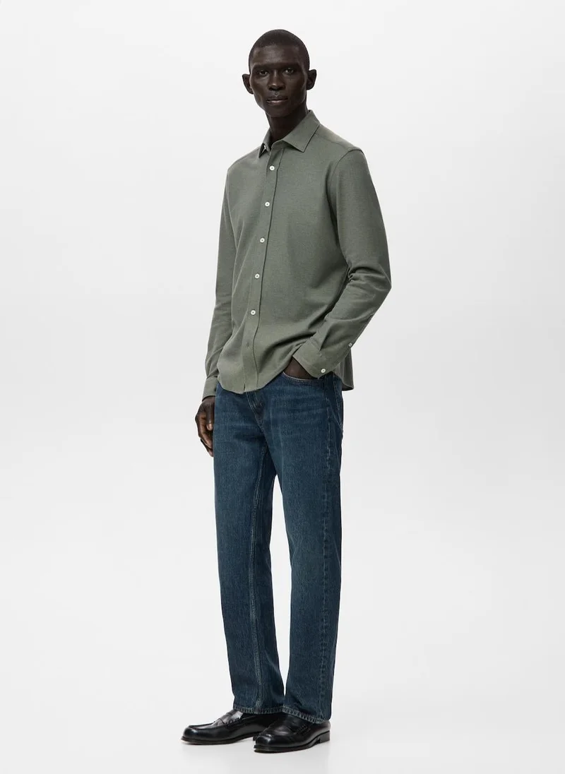 Mango Man  100% cotton slim-fit shirt. for Men | Best Price UAE