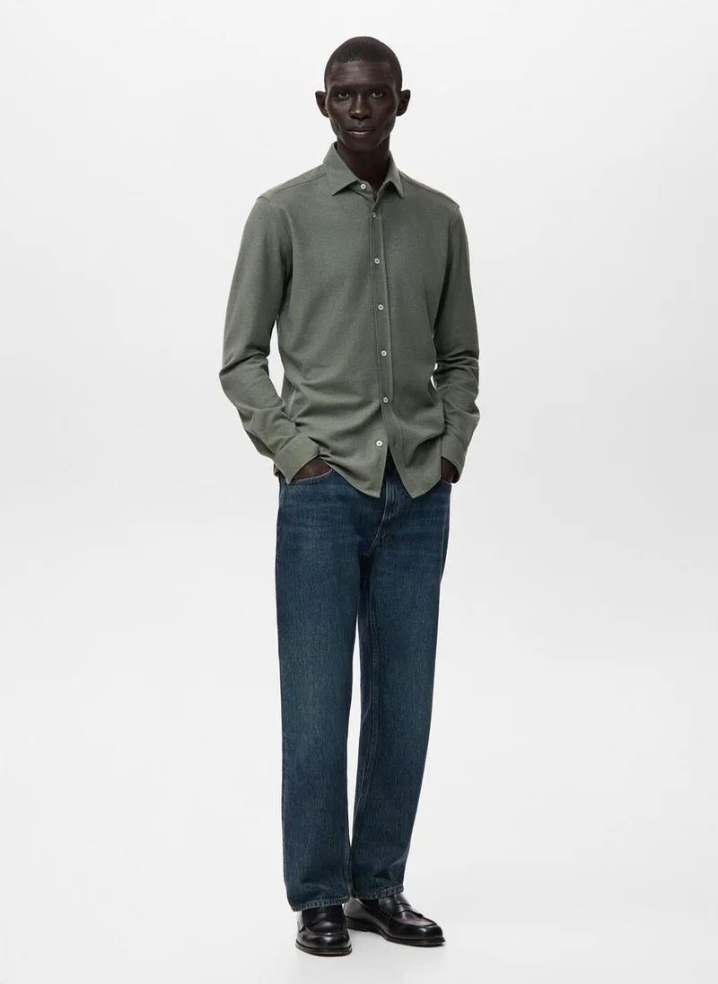 Mango Man  100% cotton slim-fit shirt. for Men | Best Price UAE