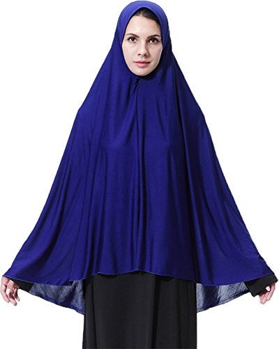 Ababalaya Women's Elegant Modest Muslim Islamic Ramadan Soft Lightweight Jersey Hijab Long Scarf, Sapphire, L - Image 3