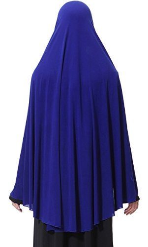 Ababalaya Women's Elegant Modest Muslim Islamic Ramadan Soft Lightweight Jersey Hijab Long Scarf, Sapphire, L - Image 2