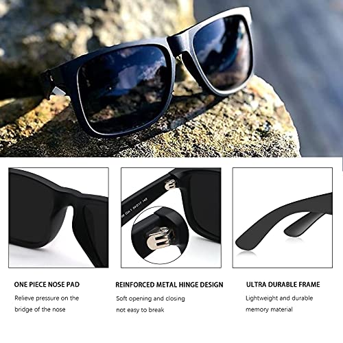MAXJULI Polarized Sunglasses for Men and Women,UV400 Protection Rectangular Sun Glasses,Ideal for Driving Cycling and Running 8806（Grey+Red） - Image 5
