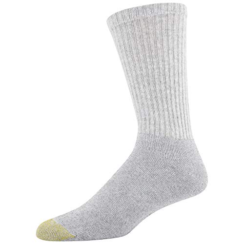 GOLDTOE Men's 656S Cotton Crew Athletic Socks, Multipairs, Grey Heather (12-Pairs), Large - Image 3