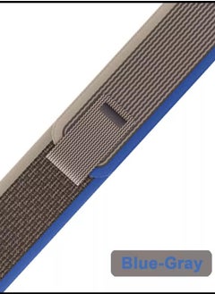 Generic Nylon Replacement Band Compatible with Apple Watch Series 9/Ultra/Ultra 2 Size 45/49mm, Gray with Blue  - Image 4