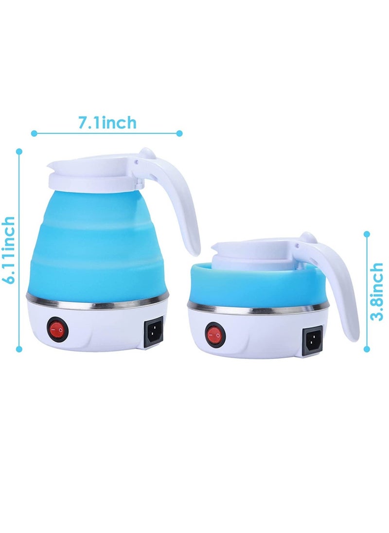 ELTRAZONE Travel Portable Foldable Electric Kettle Collapsible Water Boiler For Coffee Tea Fast Water Boiling 110V-220V 600ML Small Electric Kettle Travel Folding Water Boiler Portable Silicone Household - Image 2