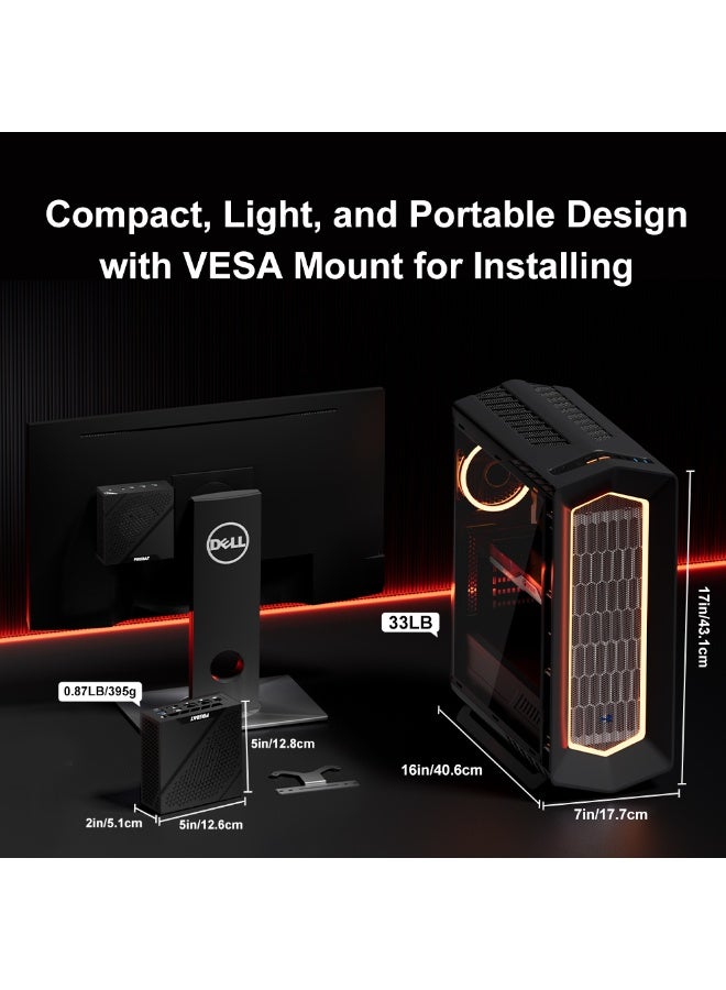 FIREBAT AM02 Mini PC AMD Ryzen 5 6600H, 16GB DDR5/LPDDR5 512GB SSD, WiFi 6, Dual LAN, HDMI 2.0 & DP 1.4, Triple Display Compact Desktop Computer for Business & Home - Image 2