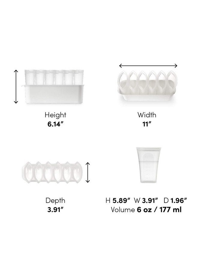 زيب توب مجموعة أكياس تخزين حليب الثدي المصنوعة من السيليكون البلاتيني بنسبة 100% القابلة لإعادة الاستخدام بسحاب علوي، مصنوعة في الولايات المتحدة الأمريكية - مجموعة من 6 قطع + صينية تجميد - Image 3