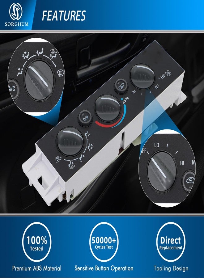Sorghum Climate Control Module - A/C Control Panel Module Air Conditioning Heater Control Switch Compatible with 1996-1999 Chevrolet GMC C1500 C2500 C3500 K1500 K2500 K3500 Replace OEM 599-007 9378815 - Image 3