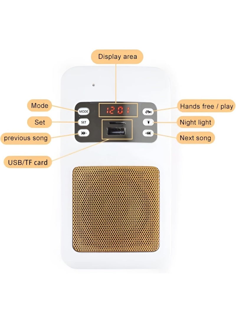 GTSOL Smart Wall Plug Quran Speaker With Remote Control, Wall-Mounted Holy Quran Speaker with Translation LED light, Radio, Usb & SD Card Support Azan Speaker for Home, School - Image 5