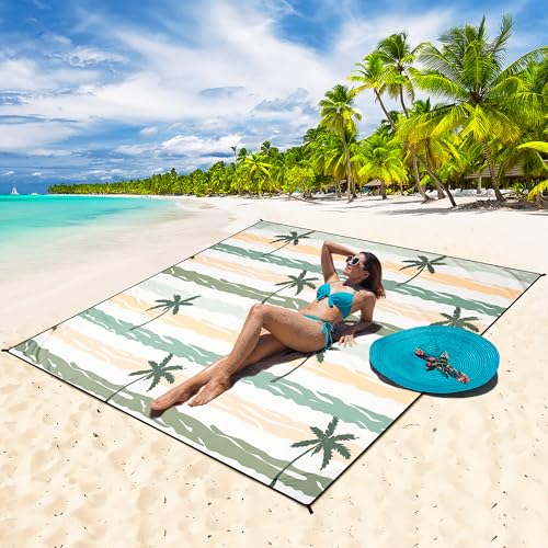 HIHOHO Beach Blanket Waterproof Sandproof Extra Large Beach Mat 79" X 83"/120"x108"for 1-8 Adults Quick Drying Durable Outdoor Picnic Mat for Beach Travel Camping Hiking - Image 5