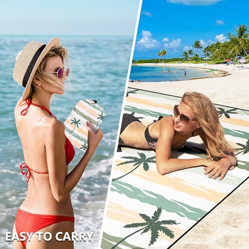 HIHOHO Beach Blanket Waterproof Sandproof Extra Large Beach Mat 79" X 83"/120"x108"for 1-8 Adults Quick Drying Durable Outdoor Picnic Mat for Beach Travel Camping Hiking - Image 4