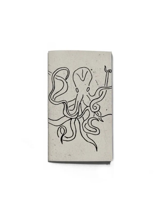 انك جيكشن دفتر ملاحظات ودفتر رسم بحجم جواز السفر، بتصميم أخطبوط عتيق(ورق كرافت) - Image 1