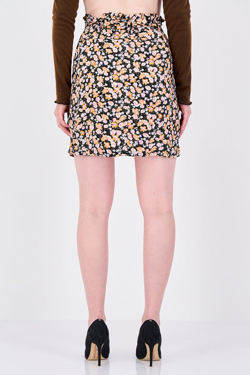 BCBGeneration Women Floral Print Mini Skirt, Multicolor - Image 2
