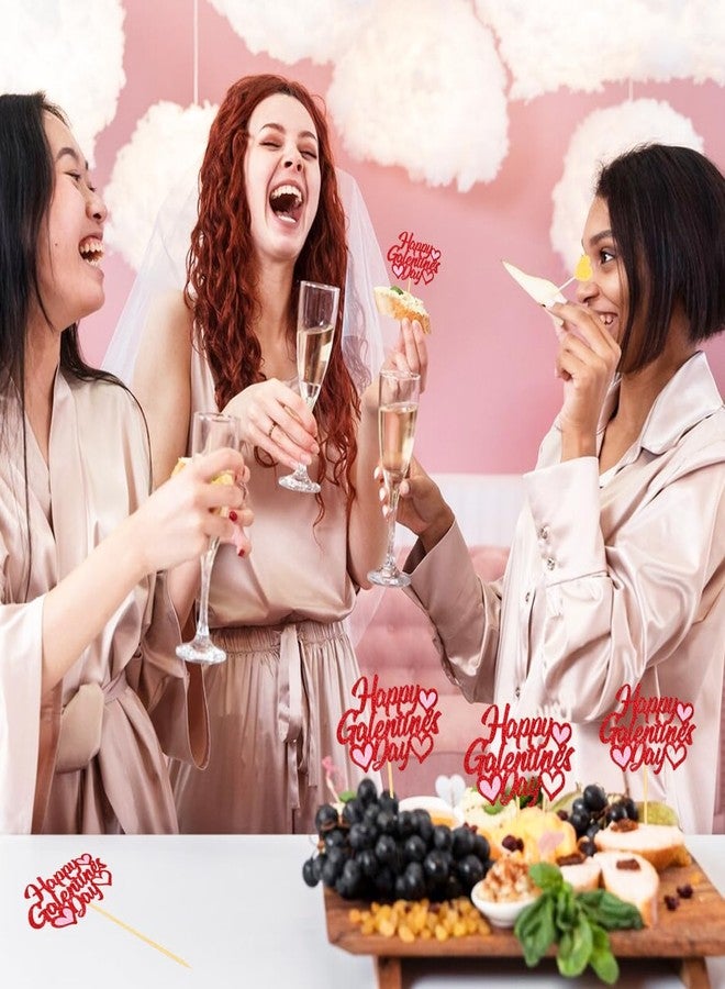 Moitkptt 24 Pcs Happy Galentine's Day Cupcake Toppers for Galentine's Day Decoration, Valentines Cupcake toppers Friends Galentines Party Decor Girls' Night Party Decorations (happy) - Image 4