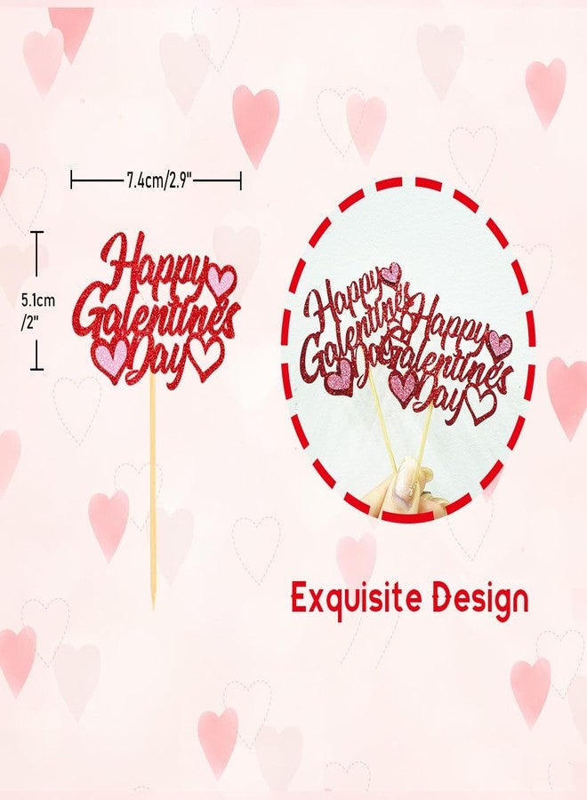 Moitkptt 24 Pcs Happy Galentine's Day Cupcake Toppers for Galentine's Day Decoration, Valentines Cupcake toppers Friends Galentines Party Decor Girls' Night Party Decorations (happy) - Image 2