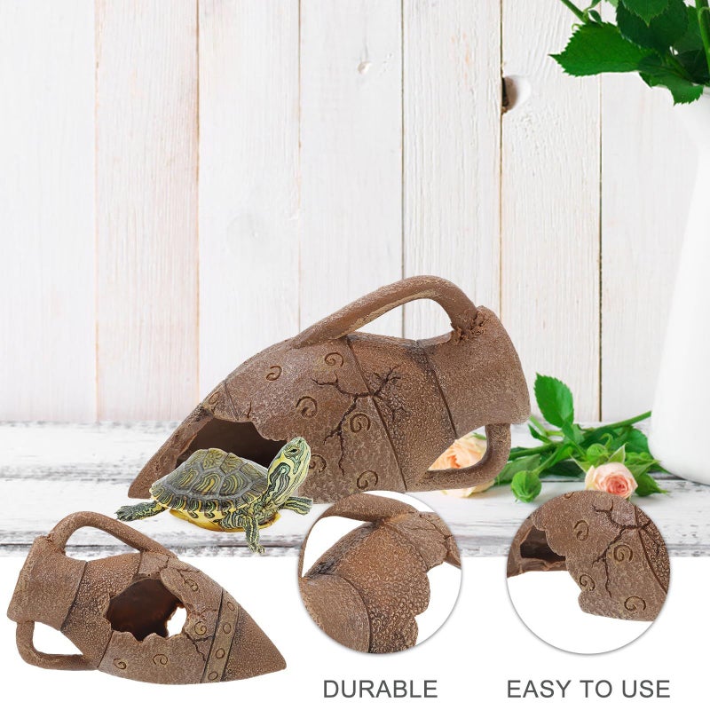 KALLORY Reptile Shelter Snake Cave Resin Bark Reptile Hideaway For Lizard Terrariums - Image 4