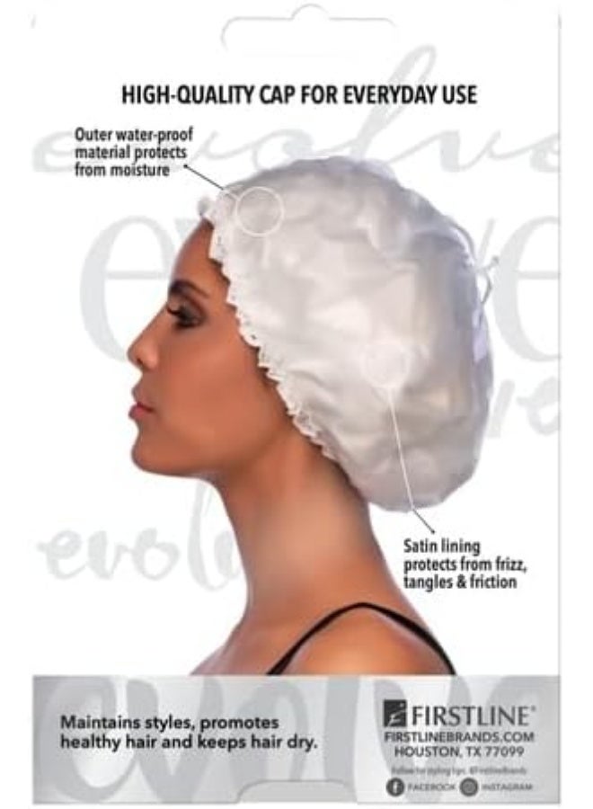 إيفولف قبعة استحمام من فيرست لاين جو ساتان باللون العاجي - Image 2