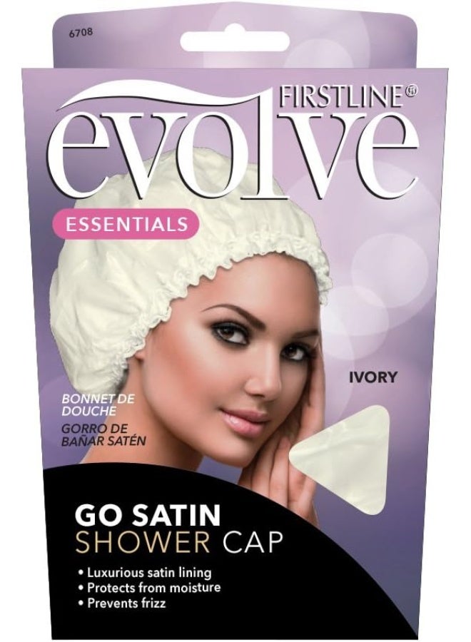 إيفولف قبعة استحمام من فيرست لاين جو ساتان باللون العاجي - Image 1