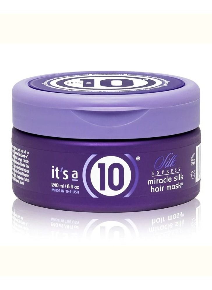 It's a 10 Silk Express Miracle Silk Hair Mask Deep Conditioner, Hair Texture, Vitality, Mask Benefits, Quick Results in 5 Minutes, Hair Repair and Strengthening  - Image 1
