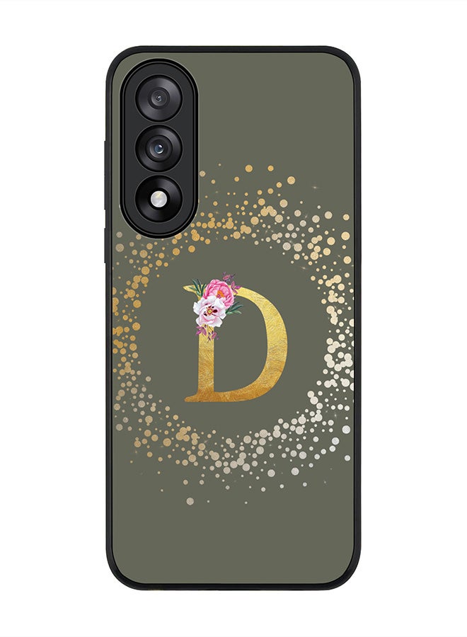 Stylizedd For OnePlus Nord 5 / Ace 5 Ultra Case,Slim fit Camera Protection, Shockproof Thin Phone cover  - Custom Monogram Floral - D  (Olive Green )