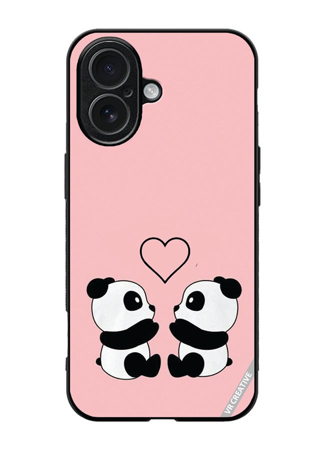 Protective Case Cover For Apple iPhone 17 Panda Love Design Multicolour