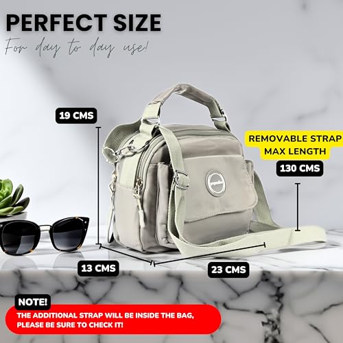POPCUBE Women Small Crossbody Bag Waterproof Multi-layer Casual Satchel Bag Shoulder Bag Messenger Bag Travel Bag With Inner Padded Pocket & Adjustable Strap (Grey) - Image 2