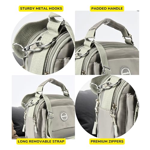 POPCUBE Women Small Crossbody Bag Waterproof Multi-layer Casual Satchel Bag Shoulder Bag Messenger Bag Travel Bag With Inner Padded Pocket & Adjustable Strap (Grey) - Image 4
