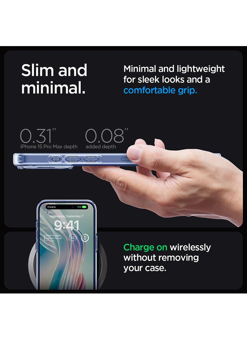 Spigen - غطاء حماية Ultra Hybrid لهاتف iPhone 15 Pro MAX - كريستال سماوي - Image 1