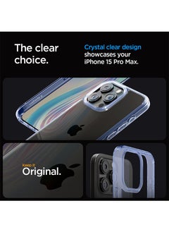 Spigen غطاء حماية Ultra Hybrid لهاتف iPhone 15 Pro MAX - كريستال سماوي  - Image 3