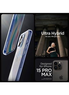 Spigen غطاء حماية Ultra Hybrid لهاتف iPhone 15 Pro MAX - كريستال سماوي  - Image 2