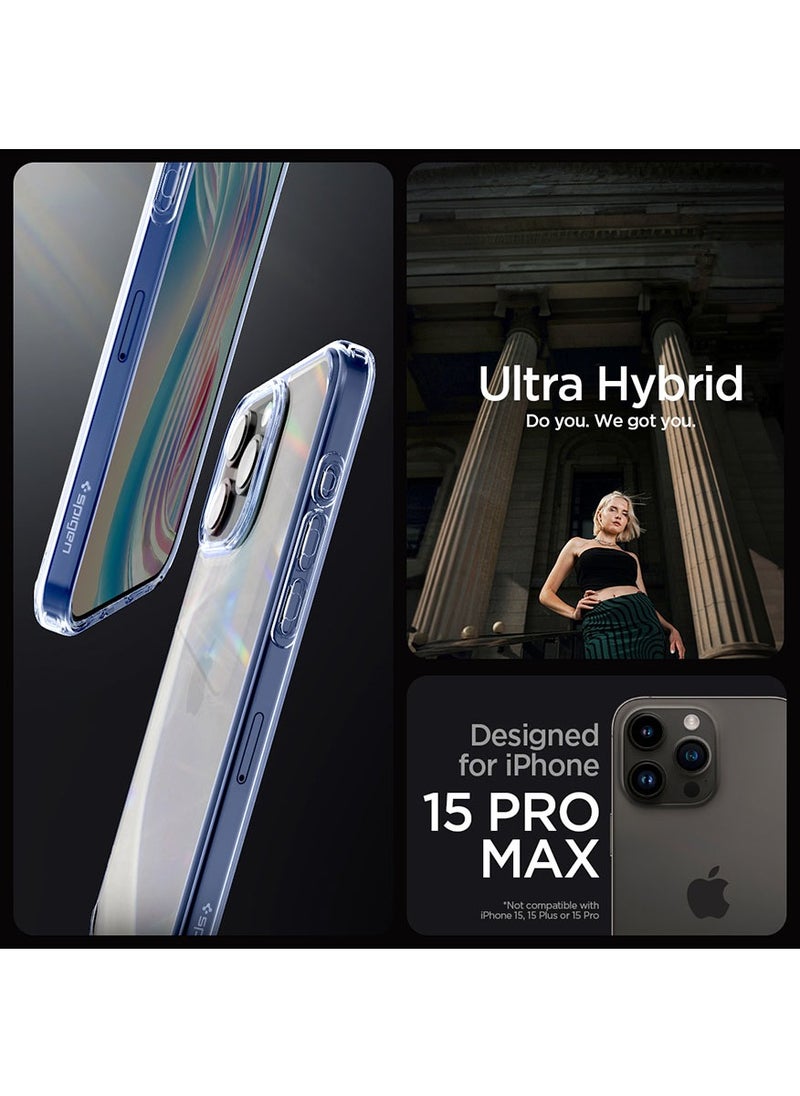 Spigen - غطاء حماية Ultra Hybrid لهاتف iPhone 15 Pro MAX - كريستال سماوي - Image 1
