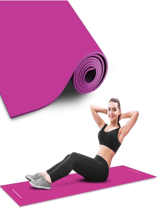 باورماكس فيتنيس سجادة اليوجا للتمارين الرياضية الفاخرة بسمك 6 مم من PowerMax Fitness YE6-1.2-PK للتمارين الرياضية [بطانة فائقة الكثافة ومقاومة للتمزق ومقاومة للماء] سجادة يوجا صديقة للبيئة مضادة للانزلاق  - Image 1