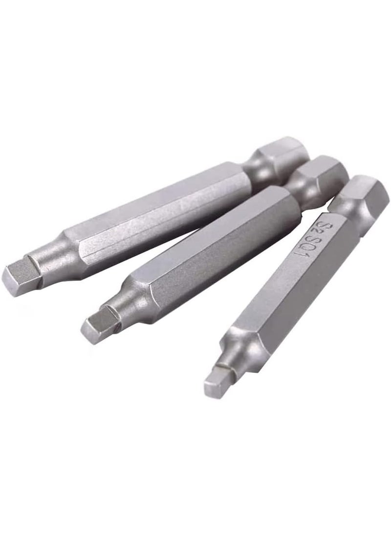 Eyech 3 Sets 3pcs Magnetic Square Head Bits Square Screw Drive Bit Set 14Inch Shank Square Tip Bit Square Head Screwdriver Bits SQ1 SQ2 SQ3 2 Inch Length  - Image 3