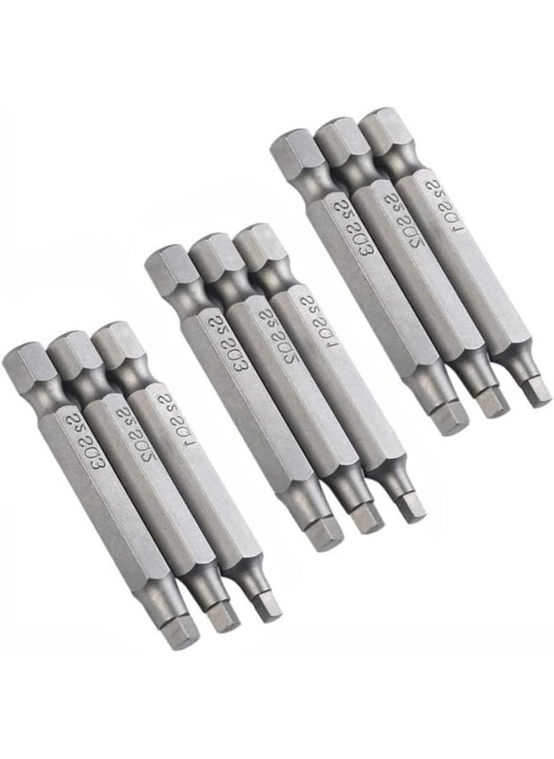 Eyech 3 Sets 3pcs Magnetic Square Head Bits Square Screw Drive Bit Set 14Inch Shank Square Tip Bit Square Head Screwdriver Bits SQ1 SQ2 SQ3 2 Inch Length  - Image 1