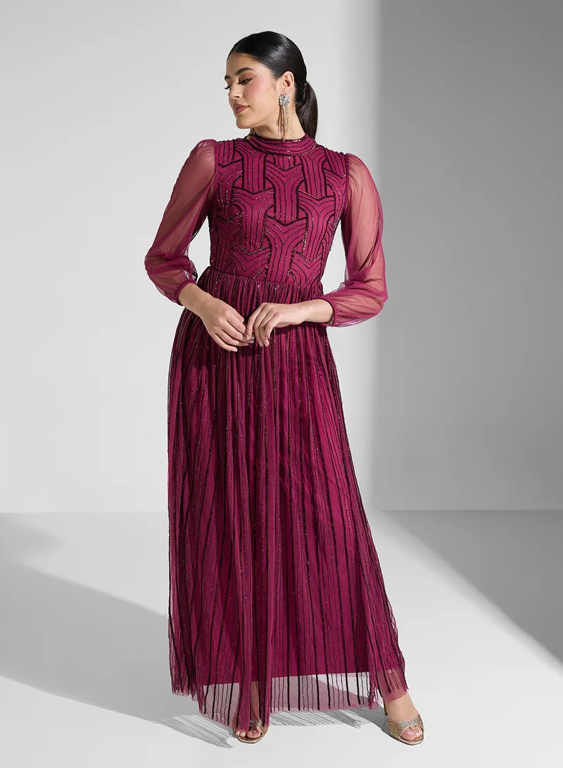 Amelia Rose Embellished Evening Dress