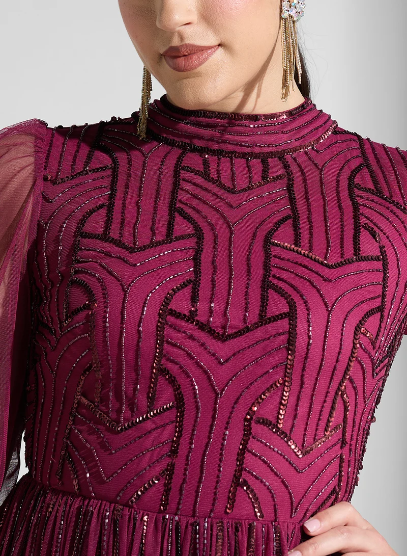 Amelia Rose Embellished Evening Dress