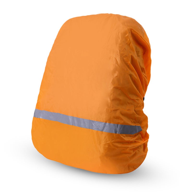 Aotu Water-proof Backpack Cover Rainproof Backpack Rain Cover with Reflective Strip for Hiking Camping Orange XL - Image 2