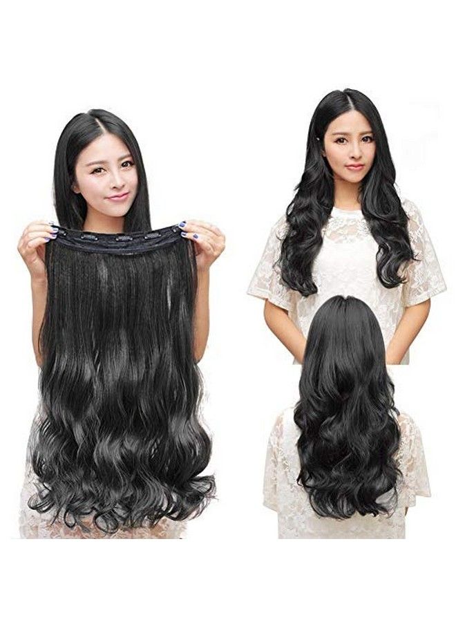 Paradise 5 Clips ¾ Head 1 Piece Hair Extensions For Women Real Hair And Hair Extensions For Girls To Increase Instant Length And Volume (Black) - Image 3