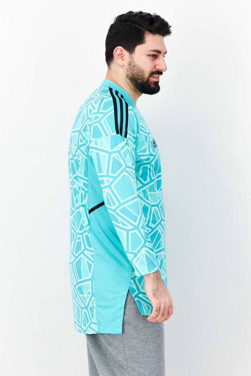 Adidas قميص كرة قدم رجالي بأكمام طويلة مناسب للرياضة، فيروزي  - Image 3