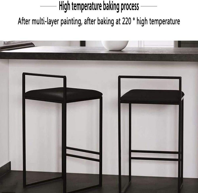 Generic Indian Decor 21033 Bar Stool Grey Counter high Stool with Velvet Cushion Heavy Breakfast Chair Suitable for Bars cafes Kitchens Metal Counter Chair Color Gray Size 66cm26in Made in India  - Image 4