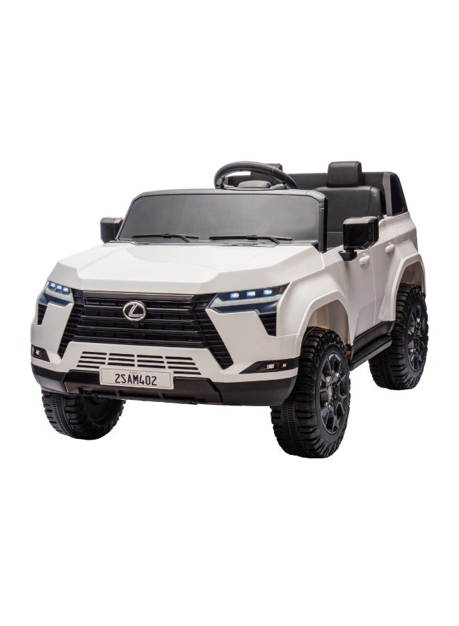Lexus LB 4002EL Battery Operated Kids Ride-On Vehicle with, EVA Wheels, Music, LED Lights, Seat Belt, Sit and Drive Car for Boys & Girls Ages 2-6 Years - White - Image 1