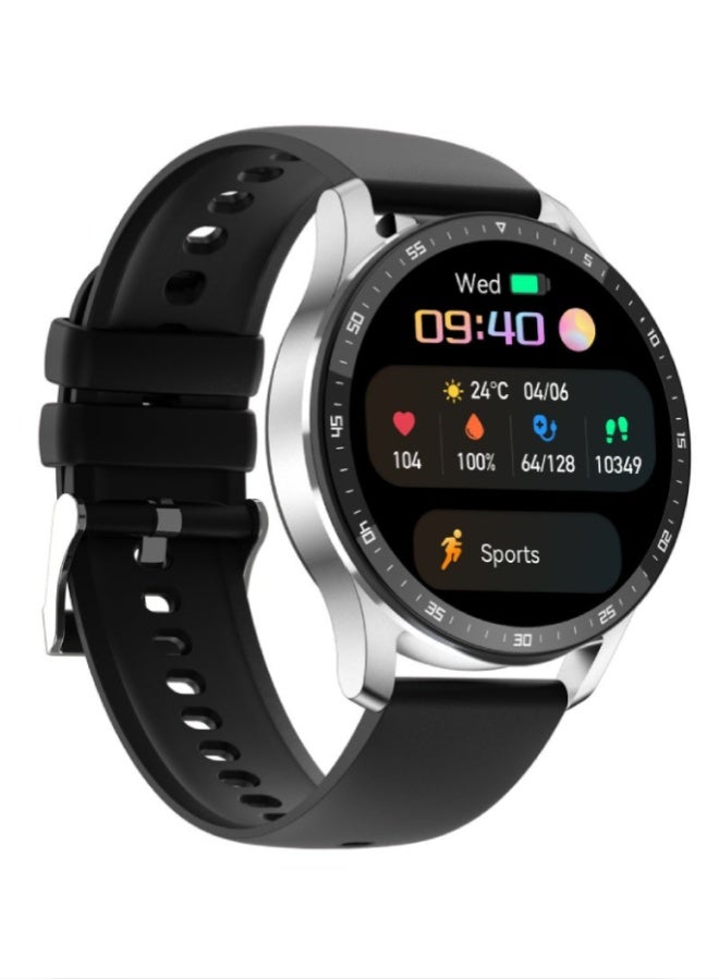 AROAQ X7 TWS Smart Watch with 1.32" AMOLED Display, Bluetooth Calling, Wireless Earbuds, Heart Rate & Sleep Monitor, Multi-Sport Modes, Waterproof - Silver - Image 2
