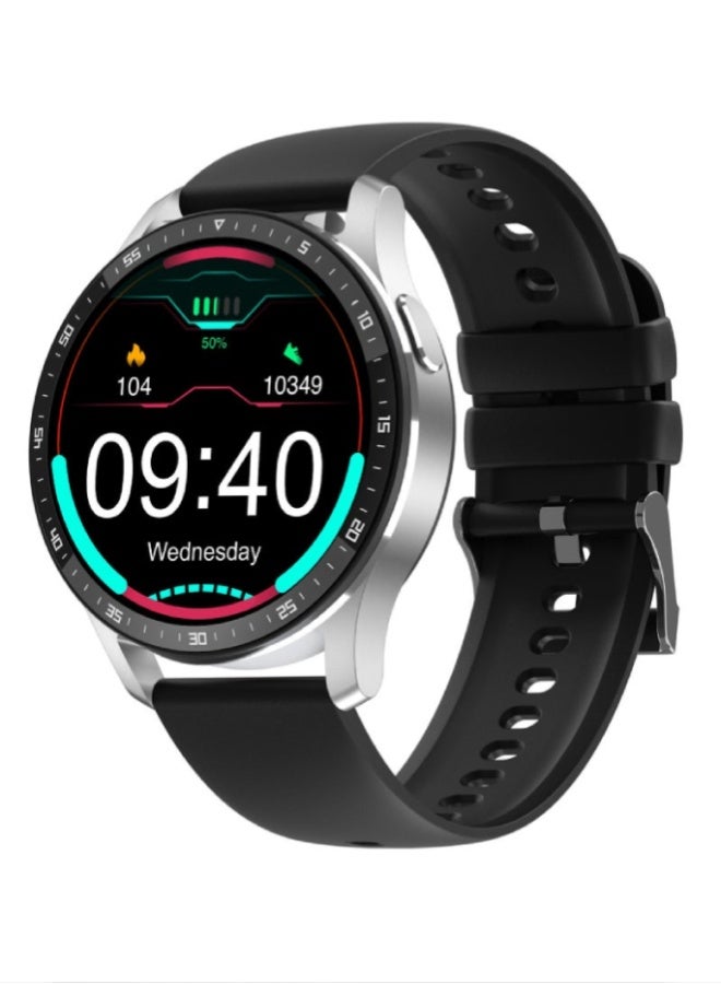 AROAQ X7 TWS Smart Watch with 1.32" AMOLED Display, Bluetooth Calling, Wireless Earbuds, Heart Rate & Sleep Monitor, Multi-Sport Modes, Waterproof - Silver - Image 1