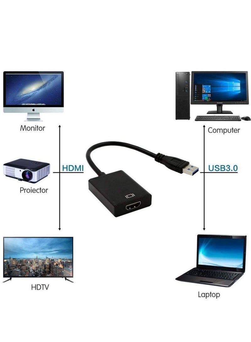 محول USB 3.0 إلى HDMI لشاشات Mac وWindows 11 و10 و8 ومحول USB HDMI لأجهزة الكمبيوتر المحمولة وMacBook pro وكابل USB3 HDMI وشاشات متعددة لأجهزة الكمبيوتر المكتبية والتلفزيون - Image 3