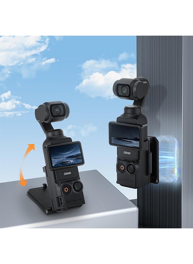 GIFT Magnetic Suction Bracket, Compatible With Dji Osmo Pocket 3, Pocket3 Accessory Expansion Adapter Magnetic Suction Shell Base,For Desktop, Vertical Surface Use, Adjustable, Black  - Image 2